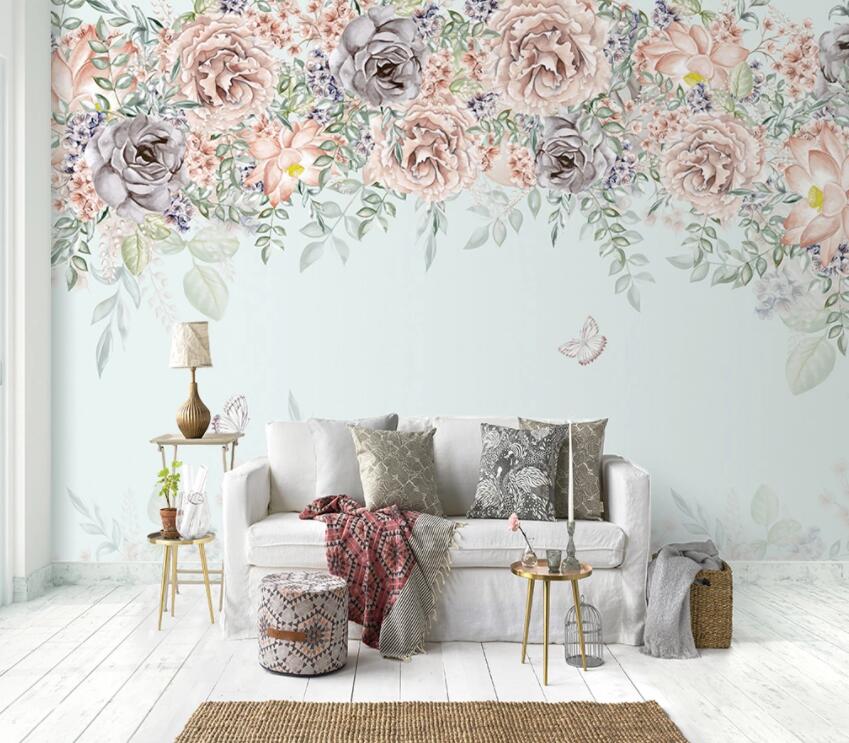 3D Flower Butterfly WC86 Wall Murals Wallpaper AJ Wallpaper 2 