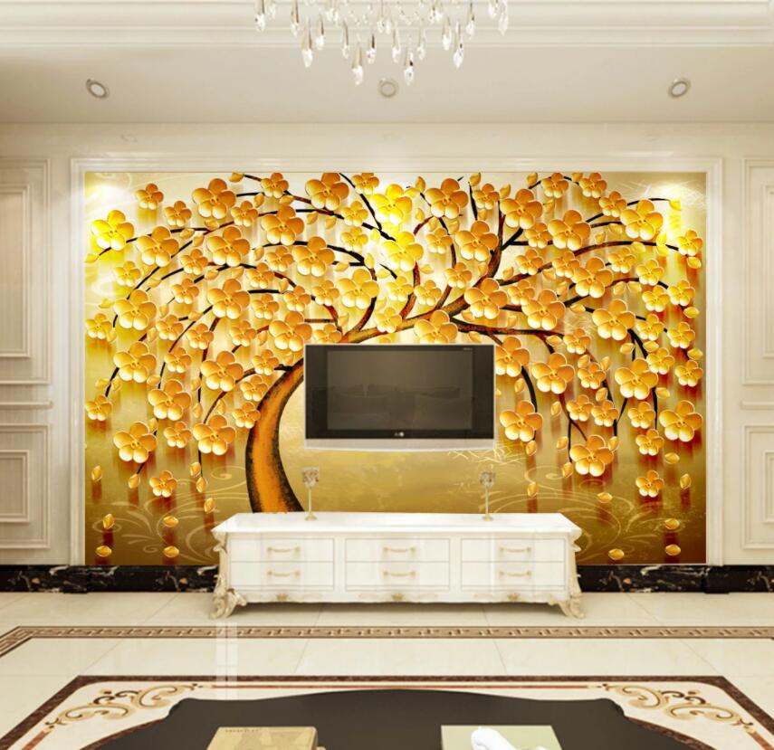 3D Golden Tree 643 Wall Murals Wallpaper AJ Wallpaper 2 