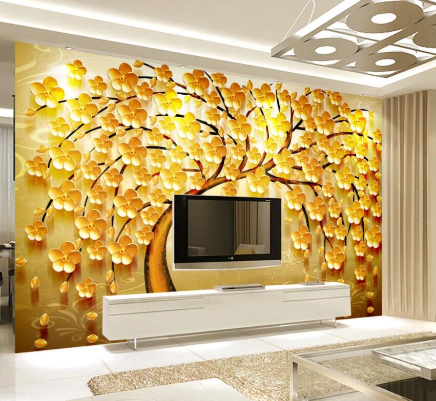 3D Golden Tree 643 Wall Murals Wallpaper AJ Wallpaper 2 