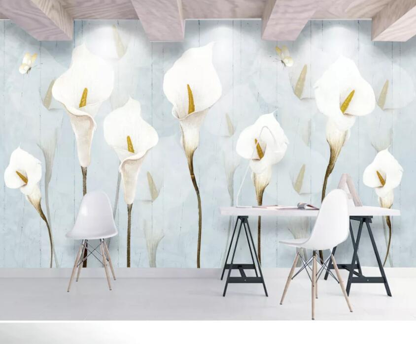 3D White Flowers 639 Wall Murals Wallpaper AJ Wallpaper 2 