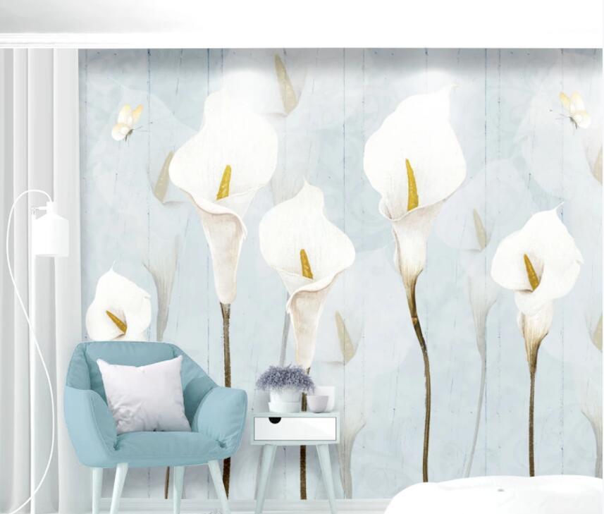 3D White Flowers 639 Wall Murals Wallpaper AJ Wallpaper 2 
