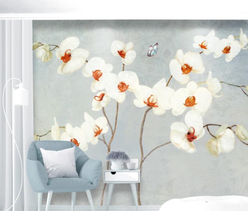 3D White Flowers 636 Wall Murals Wallpaper AJ Wallpaper 2 