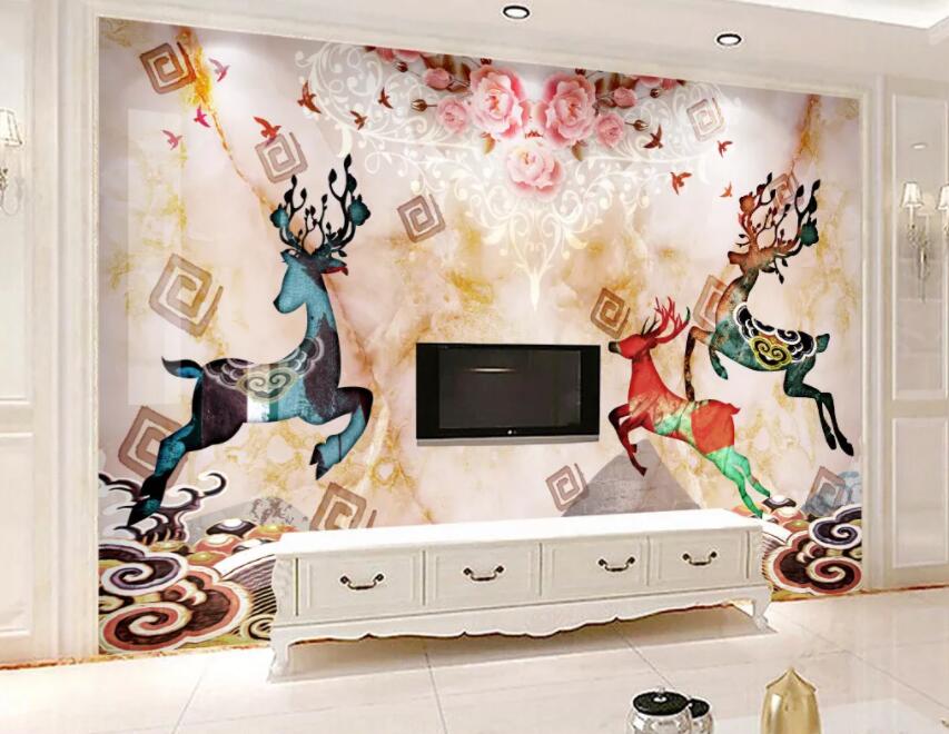 3D Colored Fawn 620 Wall Murals Wallpaper AJ Wallpaper 2 