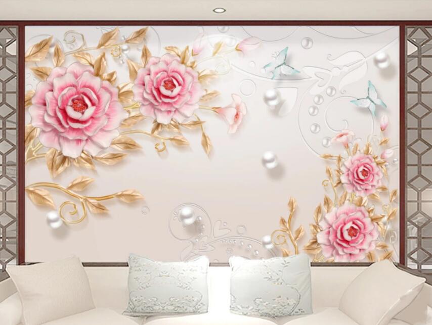 3D Pink Petals 619 Wall Murals Wallpaper AJ Wallpaper 2 