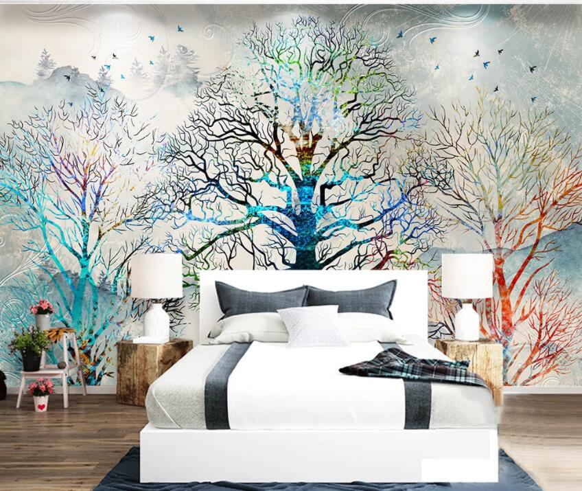 3D Colored Branches 613 Wall Murals Wallpaper AJ Wallpaper 2 