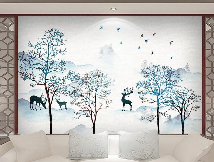3D White Forest 518 Wall Murals Wallpaper AJ Wallpaper 2 