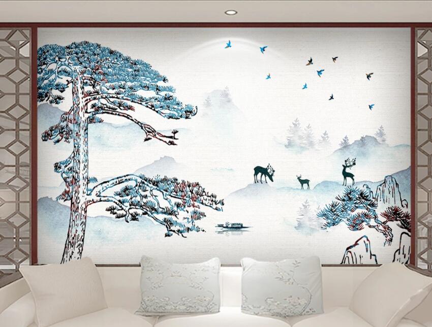 3D White Forest 519 Wall Murals Wallpaper AJ Wallpaper 2 
