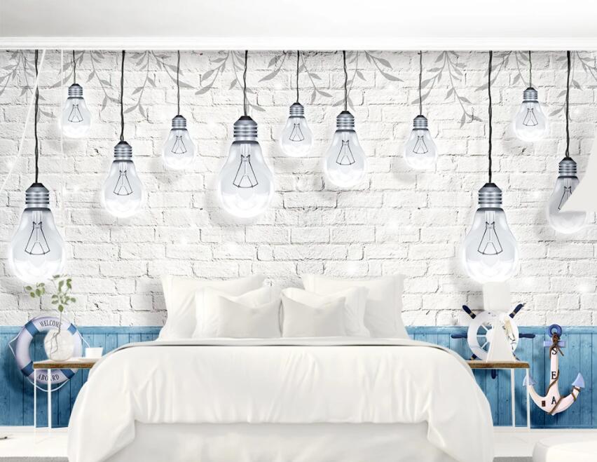 3D White Light Bulb 440 Wall Murals Wallpaper AJ Wallpaper 2 