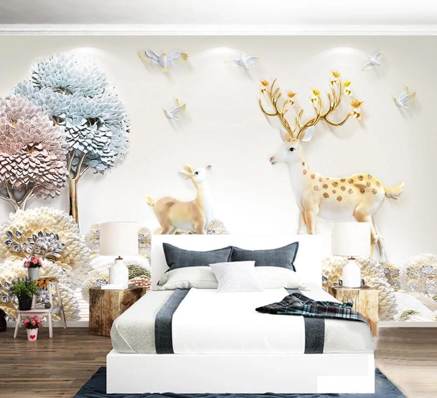 3D Golden Fawn 439 Wall Murals Wallpaper AJ Wallpaper 2 