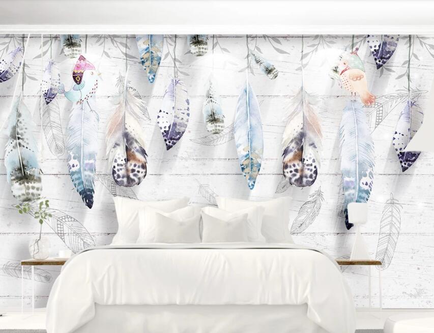 3D Colored Feather 428 Wall Murals Wallpaper AJ Wallpaper 2 