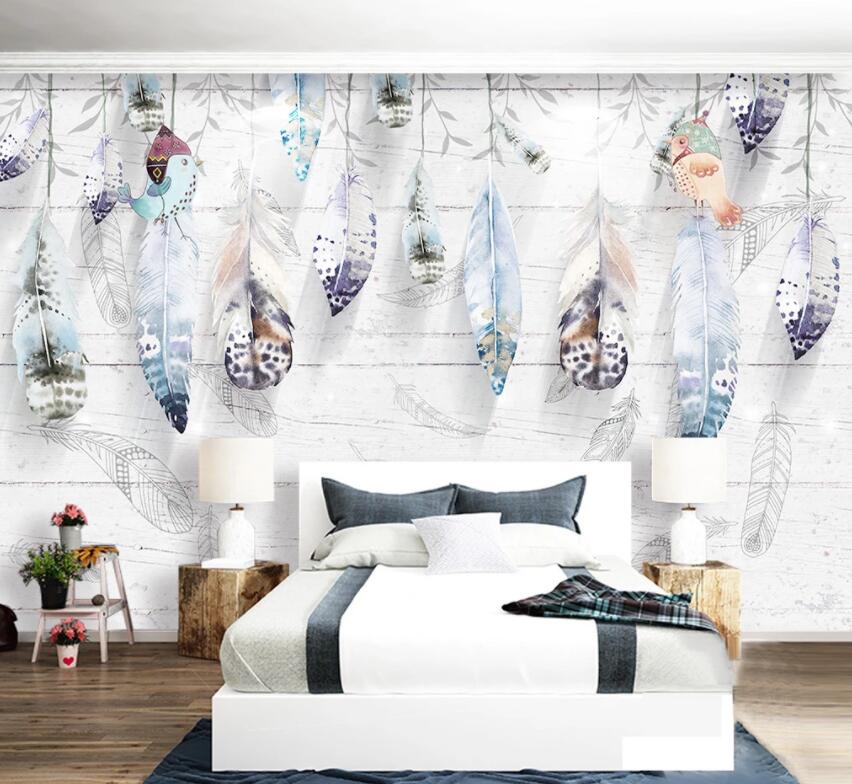 3D Colored Feather 428 Wall Murals Wallpaper AJ Wallpaper 2 