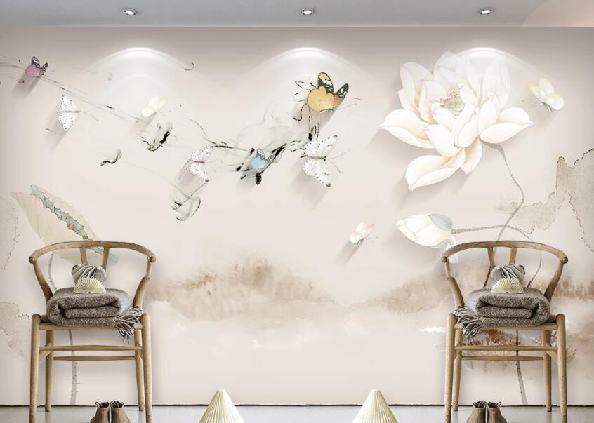 3D Butterfly Flower 424 Wall Murals Wallpaper AJ Wallpaper 2 