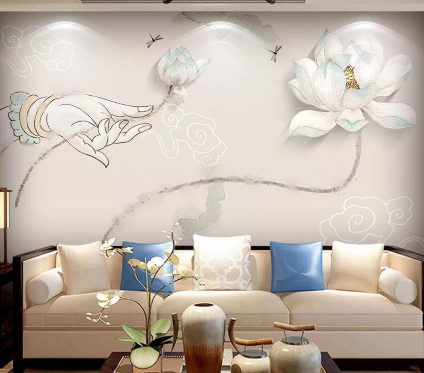 3D Lotus 381 Wall Murals Wallpaper AJ Wallpaper 2 