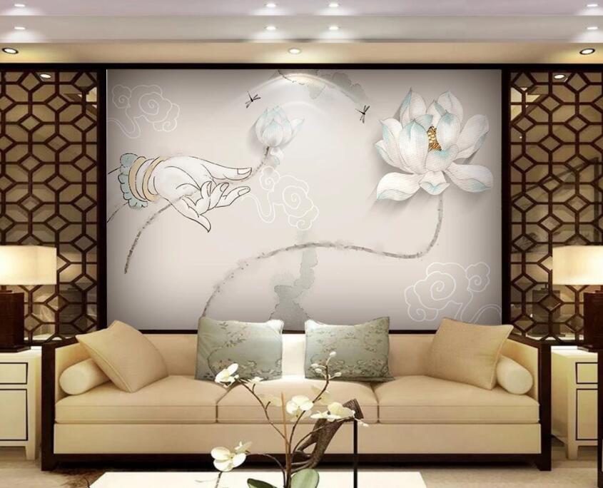 3D Lotus 381 Wall Murals Wallpaper AJ Wallpaper 2 