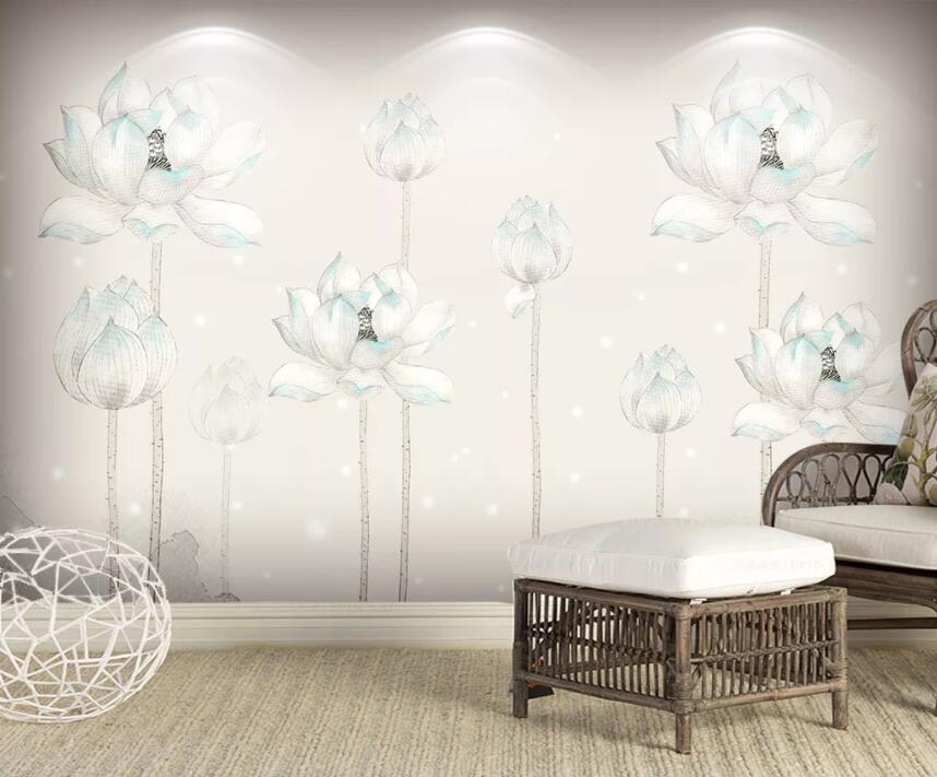 3D Lotus 379 Wall Murals Wallpaper AJ Wallpaper 2 