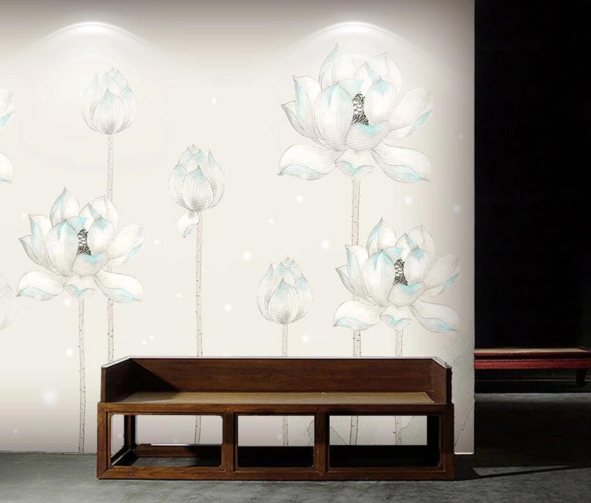 3D Lotus 379 Wall Murals Wallpaper AJ Wallpaper 2 