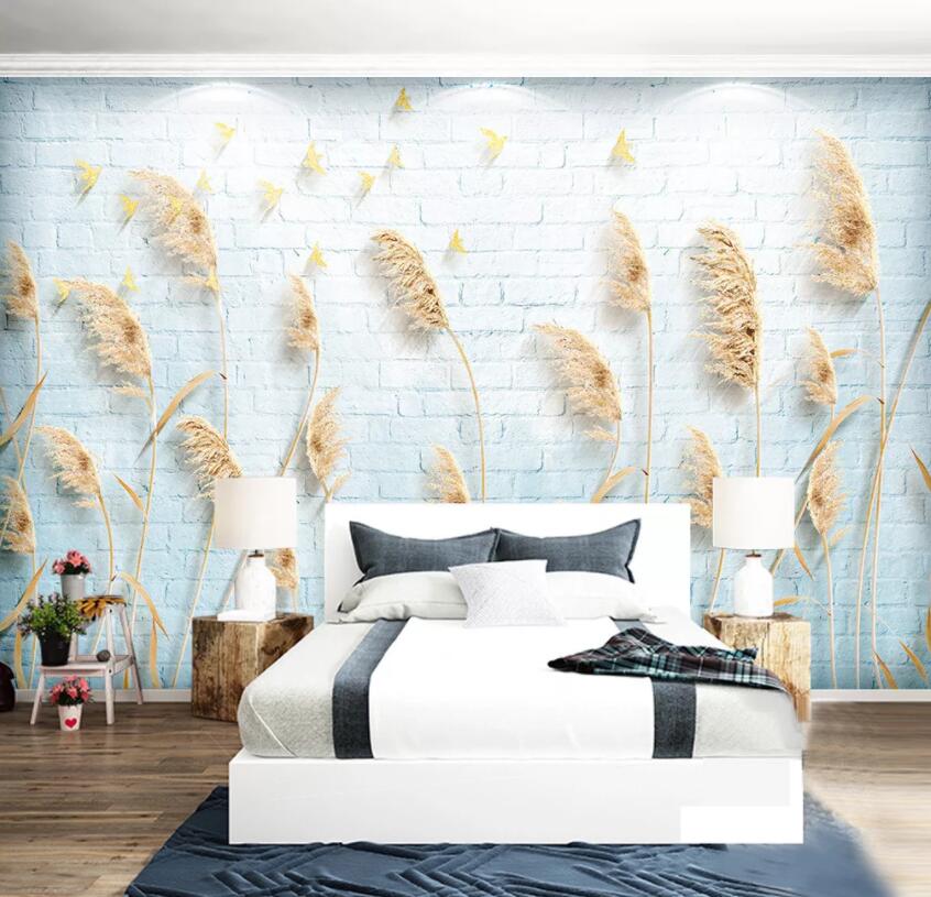 3D Yellow Reed 346 Wall Murals Wallpaper AJ Wallpaper 2 