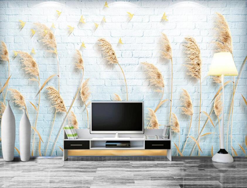 3D Yellow Reed 346 Wall Murals Wallpaper AJ Wallpaper 2 
