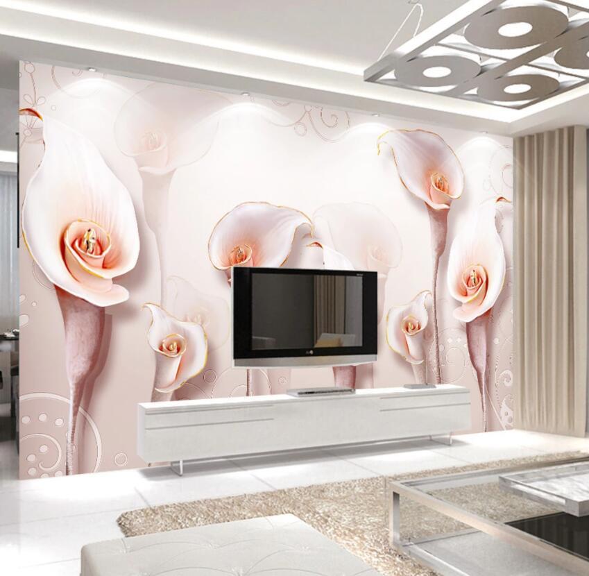 3D Pink Flowers 274 Wall Murals Wallpaper AJ Wallpaper 2 