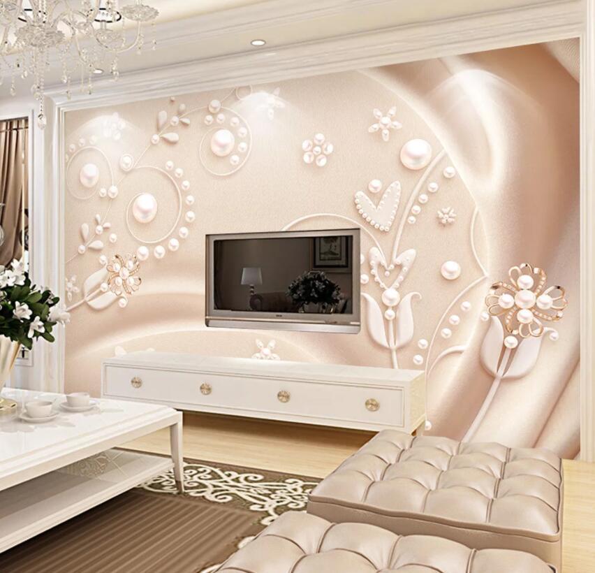 3D Pearl Flower 266 Wall Murals Wallpaper AJ Wallpaper 2 
