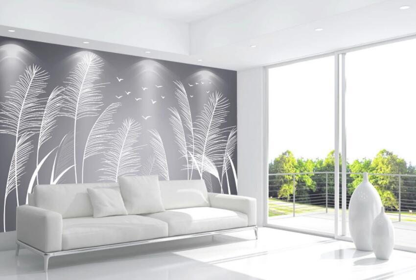 3D White Reed 265 Wall Murals Wallpaper AJ Wallpaper 2 