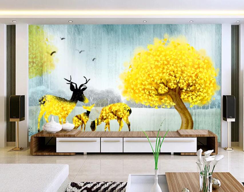 3D Golden Fawn 176 Wall Murals Wallpaper AJ Wallpaper 2 