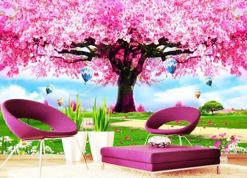 3D Pink Flowers 068 Wall Murals Wallpaper AJ Wallpaper 2 