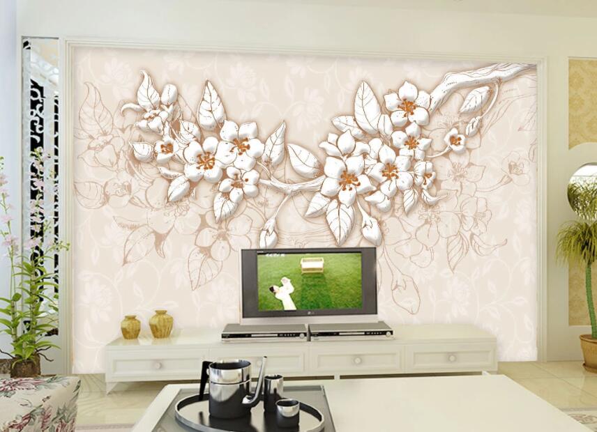 3D Branch Plum 119 Wall Murals Wallpaper AJ Wallpaper 2 