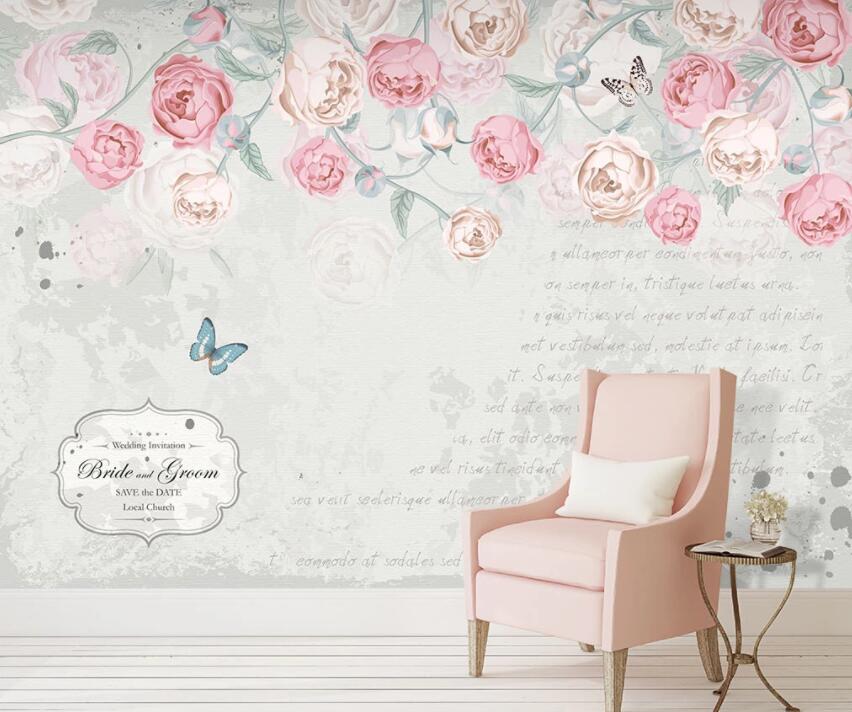 3D Pink Rose 641 Wall Murals Wallpaper AJ Wallpaper 2 