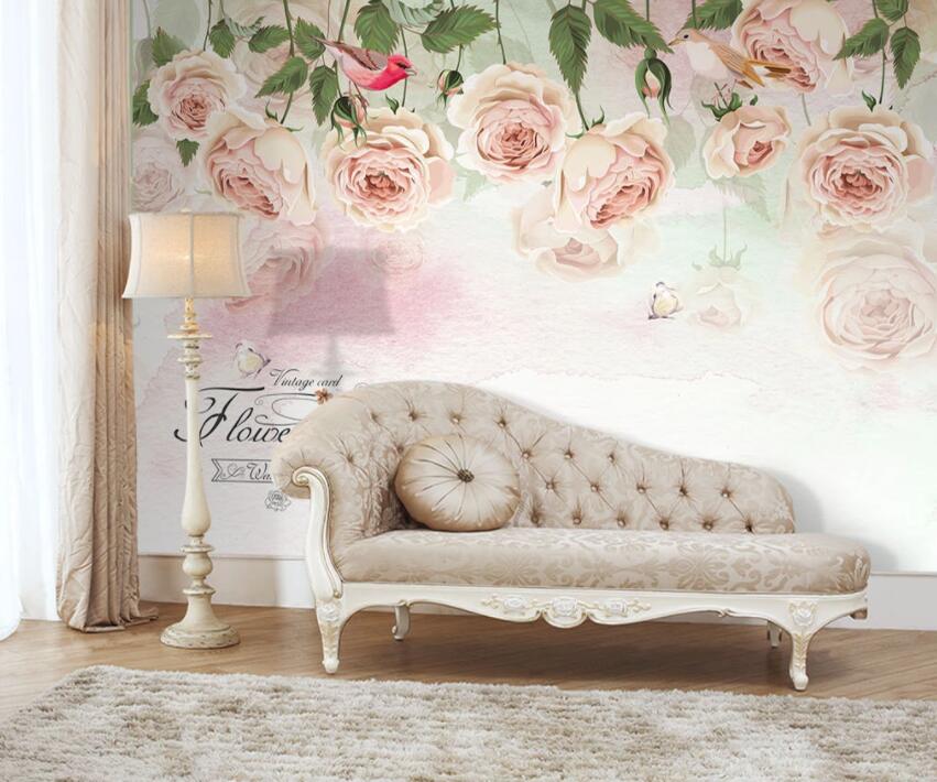 3D Pink Rose 634 Wall Murals Wallpaper AJ Wallpaper 2 