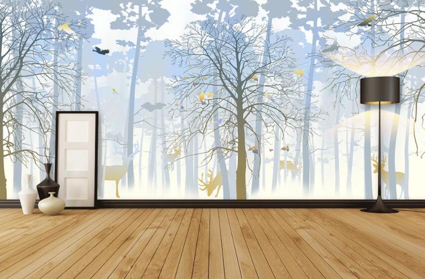3D Forest Fog 596 Wall Murals Wallpaper AJ Wallpaper 2 