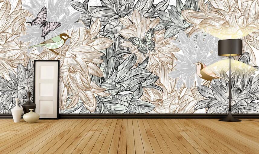3D Black Leaves 583 Wall Murals Wallpaper AJ Wallpaper 2 