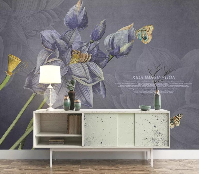 3D Gray Flowers 565 Wall Murals Wallpaper AJ Wallpaper 2 