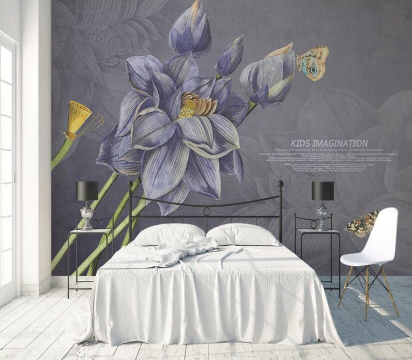 3D Gray Flowers 565 Wall Murals Wallpaper AJ Wallpaper 2 
