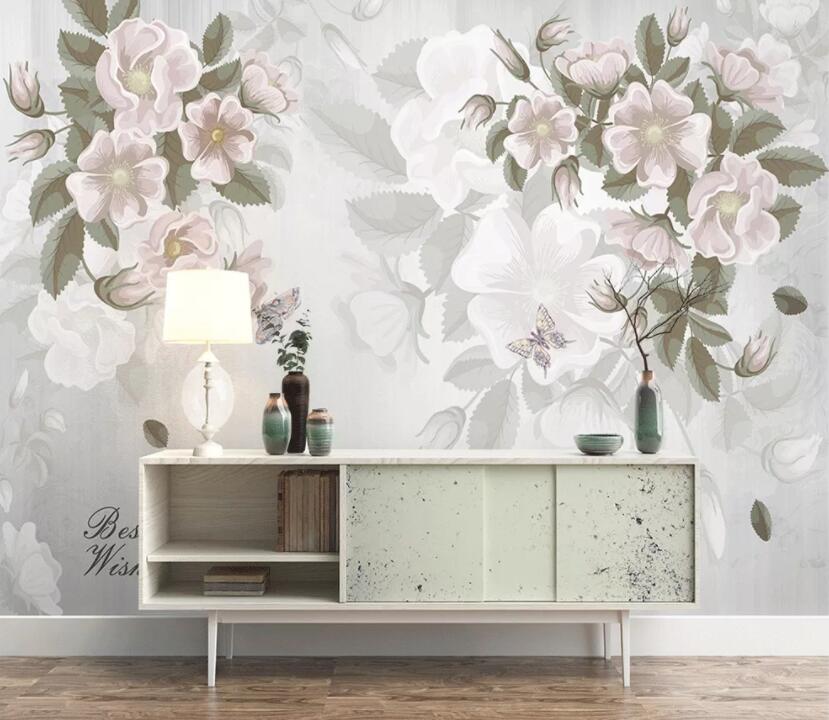 3D Pink Flowers 546 Wall Murals Wallpaper AJ Wallpaper 2 