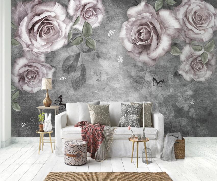3D Pink Rose 517 Wall Murals Wallpaper AJ Wallpaper 2 