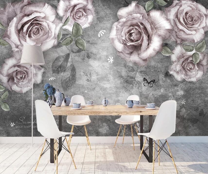 3D Pink Rose 517 Wall Murals Wallpaper AJ Wallpaper 2 