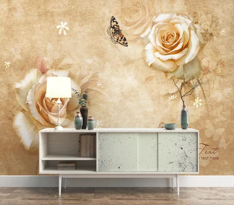 3D Flower Butterfly 515 Wall Murals Wallpaper AJ Wallpaper 2 