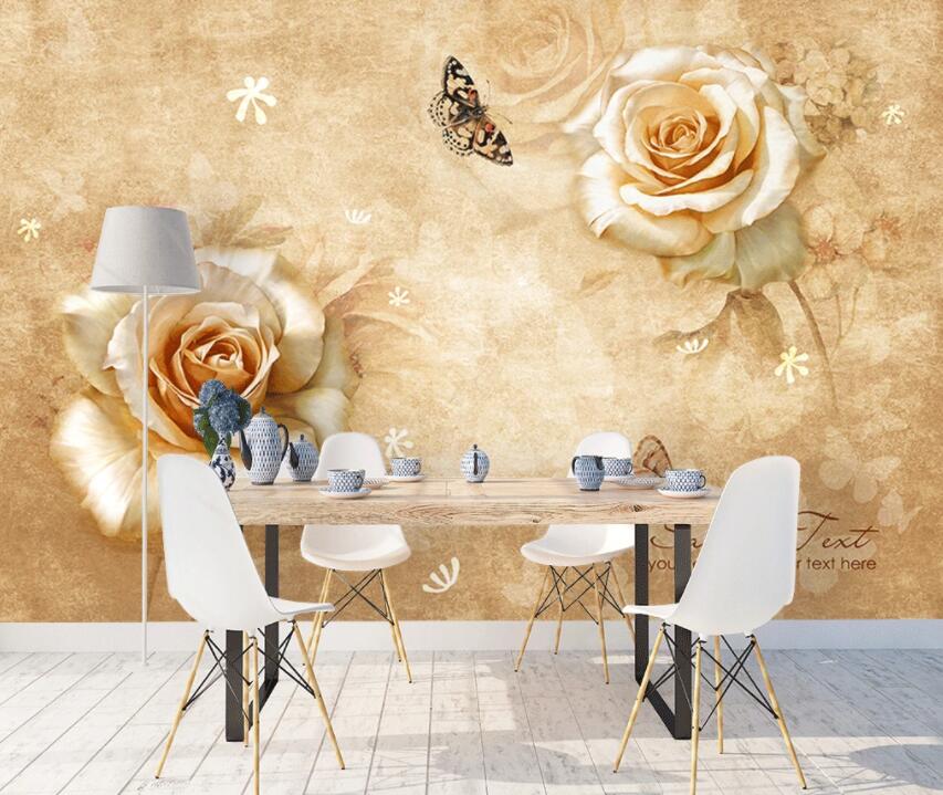 3D Flower Butterfly 515 Wall Murals Wallpaper AJ Wallpaper 2 