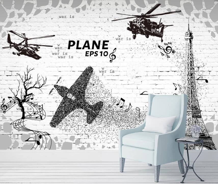 3D Aircraft City 476 Wall Murals Wallpaper AJ Wallpaper 2 