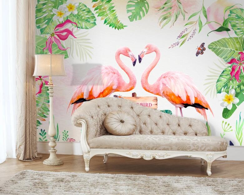 3D Pink Flamingo WC464 Wall Murals Wallpaper AJ Wallpaper 2 