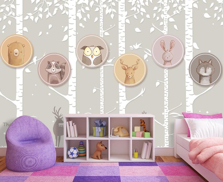 3D Forest Animals 458 Wall Murals Wallpaper AJ Wallpaper 2 