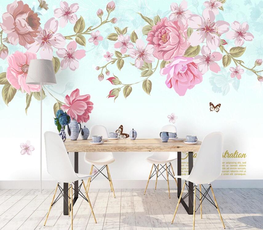 3D Pink Petals 444 Wall Murals Wallpaper AJ Wallpaper 2 