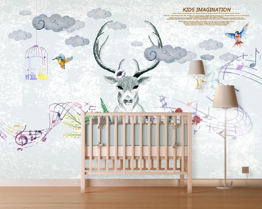 3D Deer Head 475 Wall Murals Wallpaper AJ Wallpaper 2 