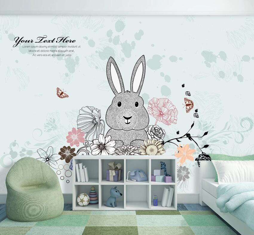 3D Little Grey Rabbit 471 Wall Murals Wallpaper AJ Wallpaper 2 