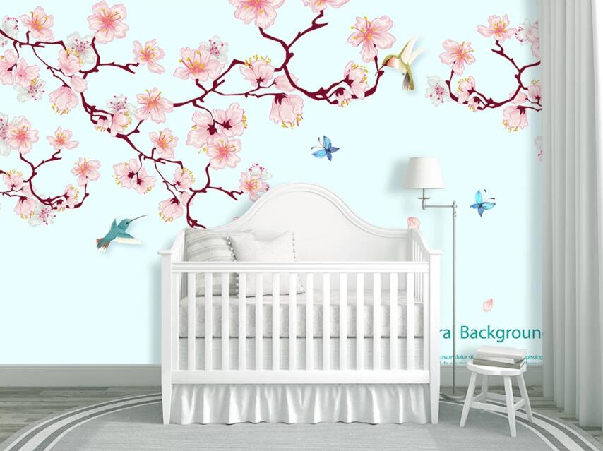 3D Flower Bird 461 Wall Murals Wallpaper AJ Wallpaper 2 