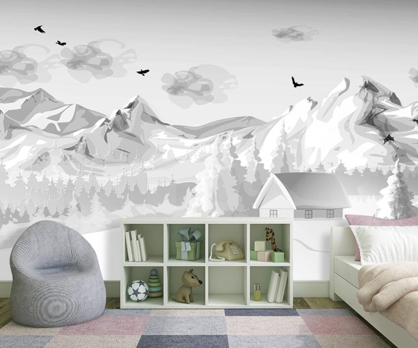 3D Snow Mountain 457 Wall Murals Wallpaper AJ Wallpaper 2 