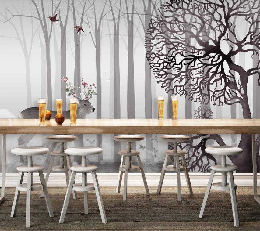 3D Foggy Forest 433 Wall Murals Wallpaper AJ Wallpaper 2 