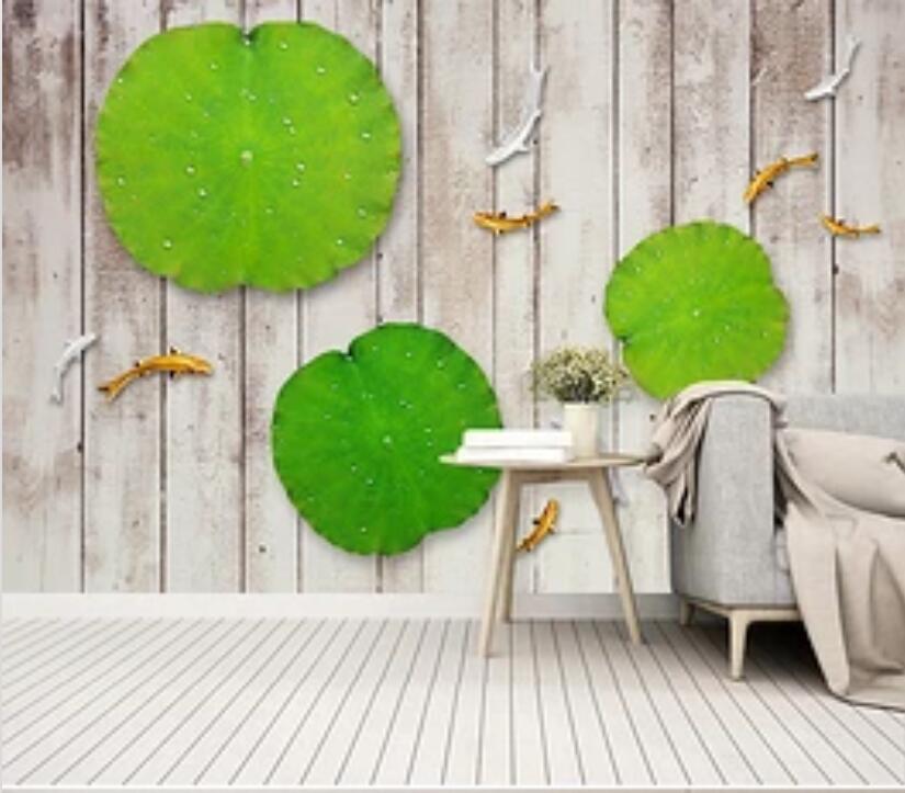 3D Lotus Leaf WC92 Wall Murals Wallpaper AJ Wallpaper 2 