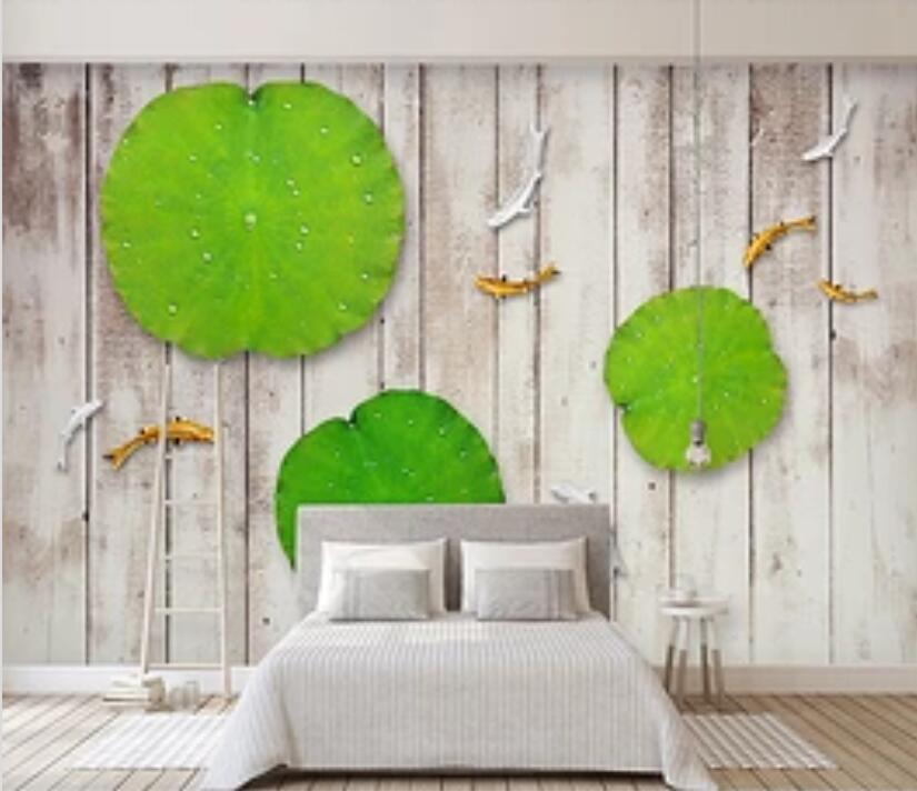3D Lotus Leaf WC92 Wall Murals Wallpaper AJ Wallpaper 2 